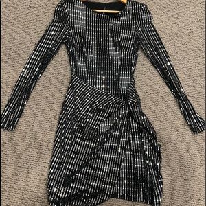 Aqua Sequin dress Black and Silver. Size 2. Worn once